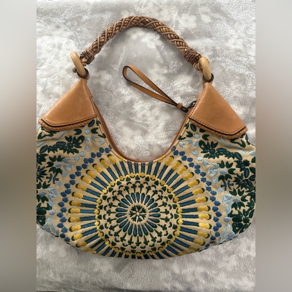 Handbags - Floral Patterned Hobo Bag